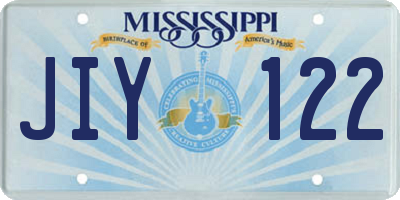 MS license plate JIY122