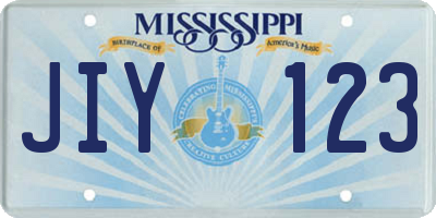 MS license plate JIY123