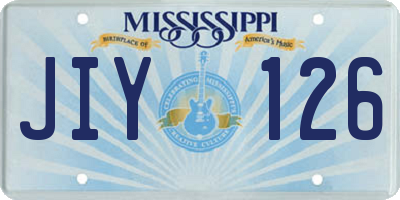 MS license plate JIY126