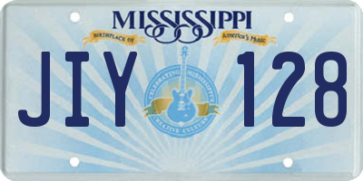 MS license plate JIY128
