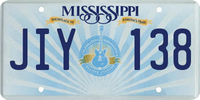 MS license plate JIY138