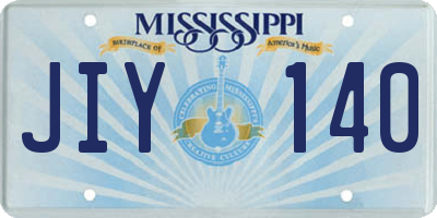 MS license plate JIY140