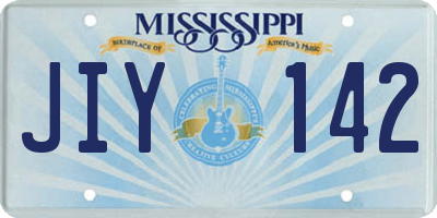 MS license plate JIY142