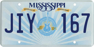 MS license plate JIY167