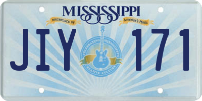 MS license plate JIY171