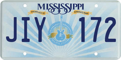 MS license plate JIY172