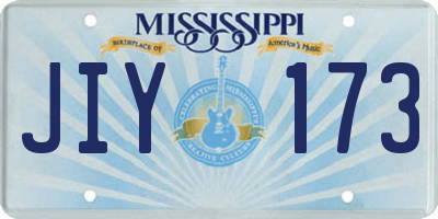 MS license plate JIY173