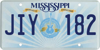 MS license plate JIY182
