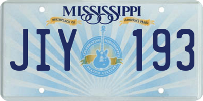 MS license plate JIY193