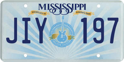 MS license plate JIY197