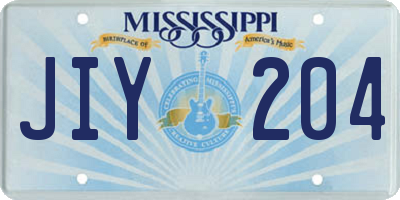 MS license plate JIY204