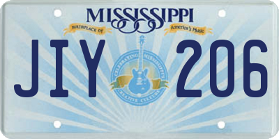 MS license plate JIY206