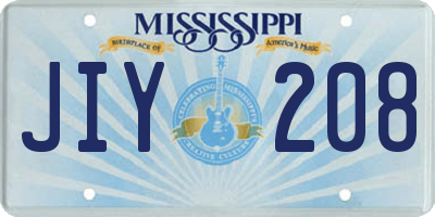 MS license plate JIY208