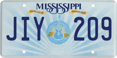 MS license plate JIY209