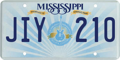 MS license plate JIY210