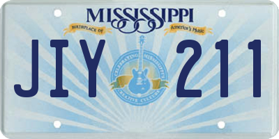 MS license plate JIY211