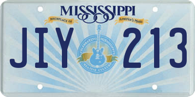 MS license plate JIY213