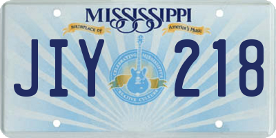 MS license plate JIY218