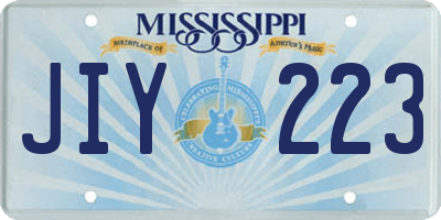 MS license plate JIY223