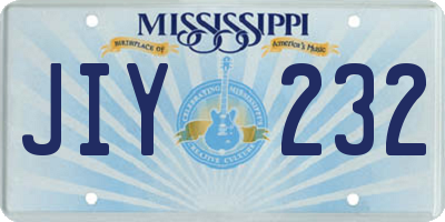 MS license plate JIY232