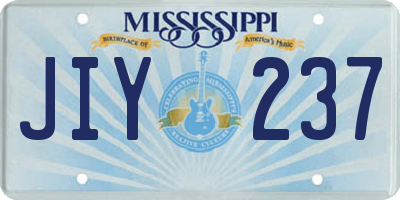 MS license plate JIY237