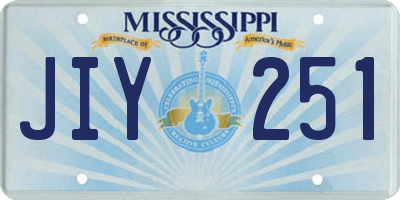 MS license plate JIY251