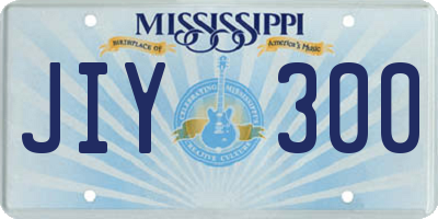 MS license plate JIY300