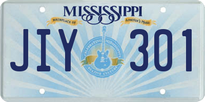 MS license plate JIY301