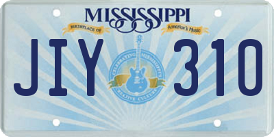 MS license plate JIY310