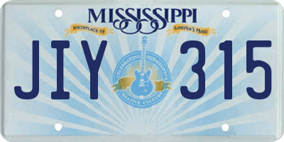 MS license plate JIY315