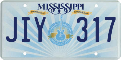 MS license plate JIY317
