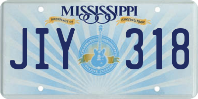 MS license plate JIY318