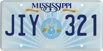 MS license plate JIY321