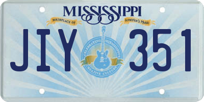 MS license plate JIY351