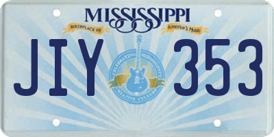 MS license plate JIY353