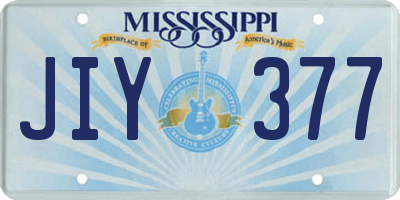 MS license plate JIY377