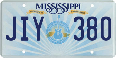 MS license plate JIY380
