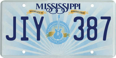 MS license plate JIY387