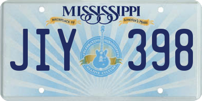 MS license plate JIY398