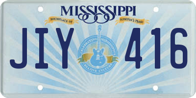 MS license plate JIY416