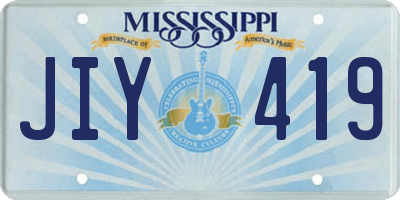 MS license plate JIY419