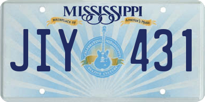MS license plate JIY431