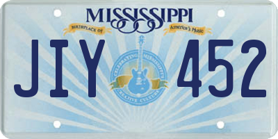 MS license plate JIY452