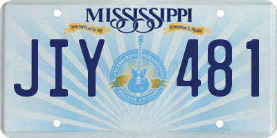 MS license plate JIY481