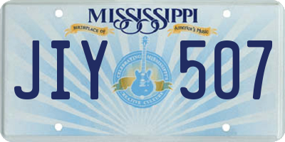 MS license plate JIY507