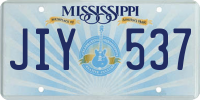 MS license plate JIY537