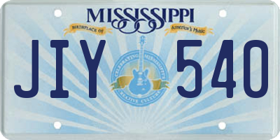 MS license plate JIY540