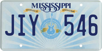 MS license plate JIY546