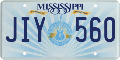 MS license plate JIY560