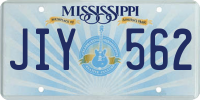 MS license plate JIY562